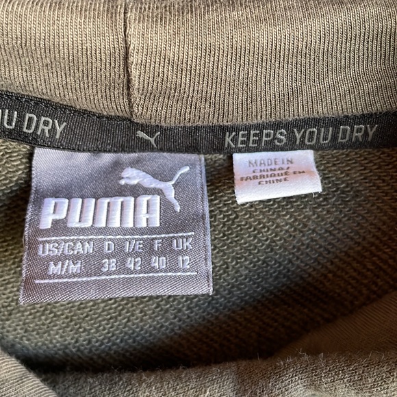 Olive Green Puma Hoodie - Picture 6 of 8